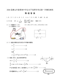 2024届河北省唐山市普通高中高三下学期学业水平选择性考试一模物理试题