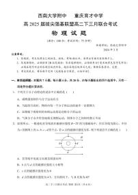 重庆市育才中学校2023-2024学年高二下学期3月月考物理试题