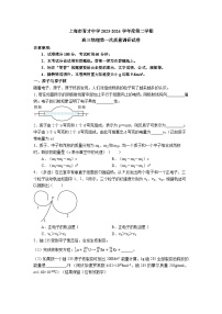 上海市育才中学2023-2024学年高三下学期3月月考物理试卷