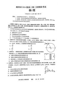 2024届广西柳州市高三下学期第三次模拟考试物理试题