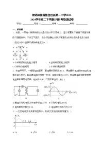 禄劝彝族苗族自治县第一中学2023-2024学年高二下学期3月月考物理试卷(含答案)