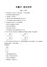 专题07 相互作用-备战2024年高中学业水平考试物理真题分类汇编（新教材通用）