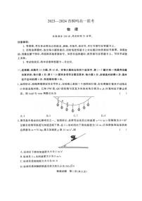 河南省商丘市青桐鸣大联考2023-2024学年高一下学期3月月考物理试卷