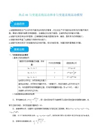 2024年高考物理【热点·重点·难点】热点01 匀变速直线运动和非匀变速直线运动模型-专练（新高考专用）解析版原卷版