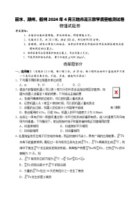 2024丽水、湖州、衢州三地高三下学期4月二模试题物理无答案