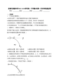 安康市高新中学2023-2024学年高一下学期3月第一次月考物理试卷(含答案)