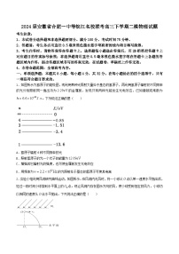 2024届安徽省合肥一中等皖江名校联考高三下学期二模物理试题（Word版）