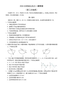 2024届北京市顺义区高三下学期一模（第二次统练）物理试卷