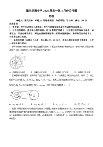 广东省肇庆市肇庆鼎湖中学2023-2024学年高一下学期4月考试物理试卷(无答案)