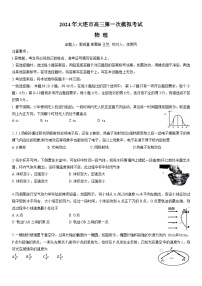2024大连高三下学期第一次模拟考试物理含答案
