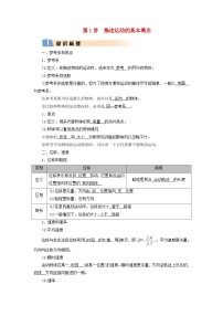 2025版高考物理一轮总复习知识梳理&易错辨析教案第1章运动的描述匀变速直线运动的研究第1讲描述运动的基本概念