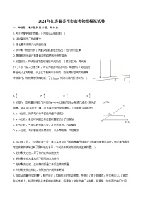 2024年江苏省苏州市高考物理模拟试卷(含详细答案解析)