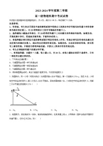 广东省广州执信中学2023-2024学年高一下学期期中考试物理试卷(无答案)