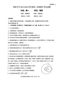 广东省深圳市罗湖区深圳中学2023-2024学年高一下学期4月期中考试物理试题