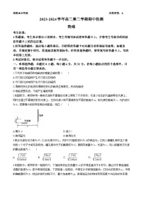 安徽省淮南市2023-2024学年高二下学期4月期中考试物理试题(无答案)