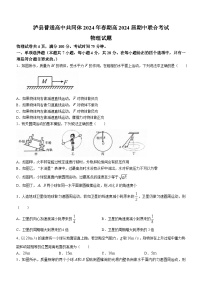 四川省泸州市泸县普通高中共同体2023-2024学年高一下学期4月期中联合考试物理试题(无答案)