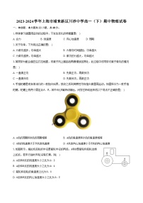 2023-2024学年上海市浦东新区川沙中学高一（下）期中物理试卷（含解析）