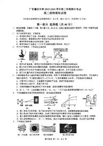 广东省肇庆市肇庆中学2023-2024学年高二下学期期中考试物理试题