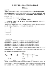 山东省临沂市2024届高三下学期二模物理试卷（Word版附答案）