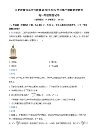 安徽省合肥市六校联盟2023-2024学年高一下学期期中联考物理试卷（Word版附解析）