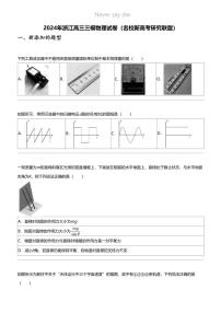 2024年浙江高三三模物理试卷（名校新高考研究联盟）