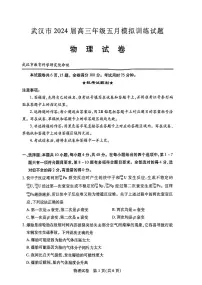 2024届湖北武汉高三下学期五月模拟训练物理试题（含答案）