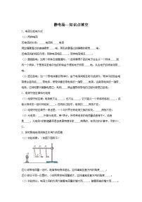 8.1静电场—知识点填空-2024高考物理回归课本基础知识填空（含答案）