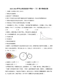 2023-2024学年山东省实验中学高一（下）期中物理试卷（含解析）