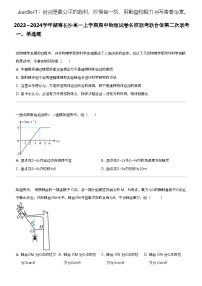 2023_2024学年湖南长沙高一上学期期中物理试卷名校联考联合体第二次联考