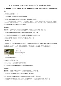 【物理】广东省广州市黄埔区2023-2024学年高一上学期1月期末考试（解析版）