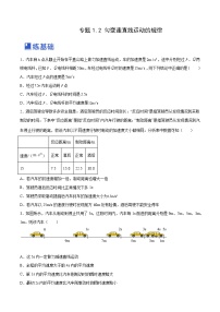 高考物理一轮复习精品讲练测(全国通用)1.2：匀变速直线运动的规律(练)(原卷版+解析)