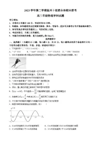 浙江省温州市十校2023-2024学年高二下学期6月期末物理试题