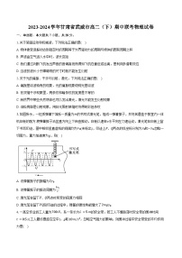 2023-2024学年甘肃省武威市高二（下）期中联考物理试卷（含答案）