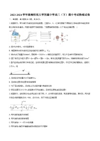 2023-2024学年湖南省师范大学附属中学高二（下）期中考试物理试卷（含答案）