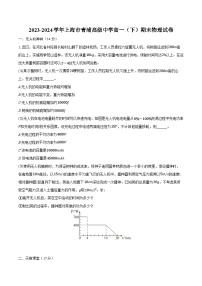 2023-2024学年上海市青浦高级中学高一（下）期末物理试卷（含答案）