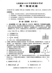 重庆市七校联盟2023-2024学年高一下学期7月期末考试物理试题