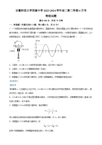 安徽省师范大学附属中学2023-2024学年高二下学期4月月考物理试题（Word版附解析）