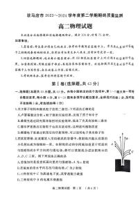 河南省驻马店市河南驻马店经济开发区2023-2024学年高二下学期7月期末考试物理试题