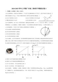 [物理]2024～2025学年上学期广州高二物理开学模拟试卷1(有答案)