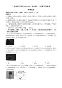 [物理]广东省部分学校2024～2025学年高三上学期开学联考物理试卷（含解析）