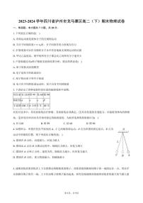 [物理][期末]2023～2024学年四川省泸州市龙马潭区高二(下)期末物理试卷(有答案)