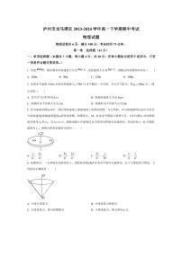 [物理][期中]四川省泸州市龙马潭区2023～2024学年高一下学期期中考试物理试题(有答案)