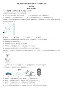 [物理][期中]四川省眉山市东坡区多悦高级中学校2023～2024学年高一下学期期中考试物理试题(有答案)