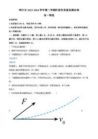 新疆喀什地区2023-2024学年高一下学期期中考试物理试卷（解析版）