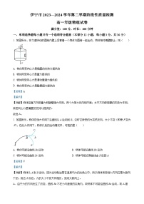 新疆维吾尔自治区伊宁市2023-2024学年高一下学期期中考试物理试题（解析版）