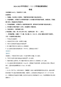 四川省成都市2024-2025学年高二上学期开学摸底测试物理试题（解析版）