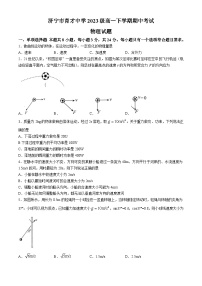 山东省济宁市育才中学2023-2024学年高一下学期期中考试物理试卷(无答案)