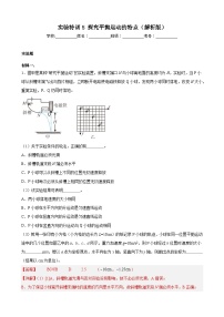 实验特训5 探究平抛运动的特点（解析版）-2025高考物理一轮新题型综合特训（上海专用）