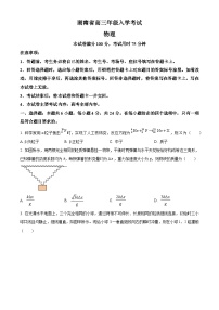 湖南省部分学校2024-2025学年高三上学期8月联考物理试题（原卷版+解析版）