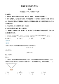 湖南省部分学校2024-2025学年高三上学期8月联考物理试题（解析版）